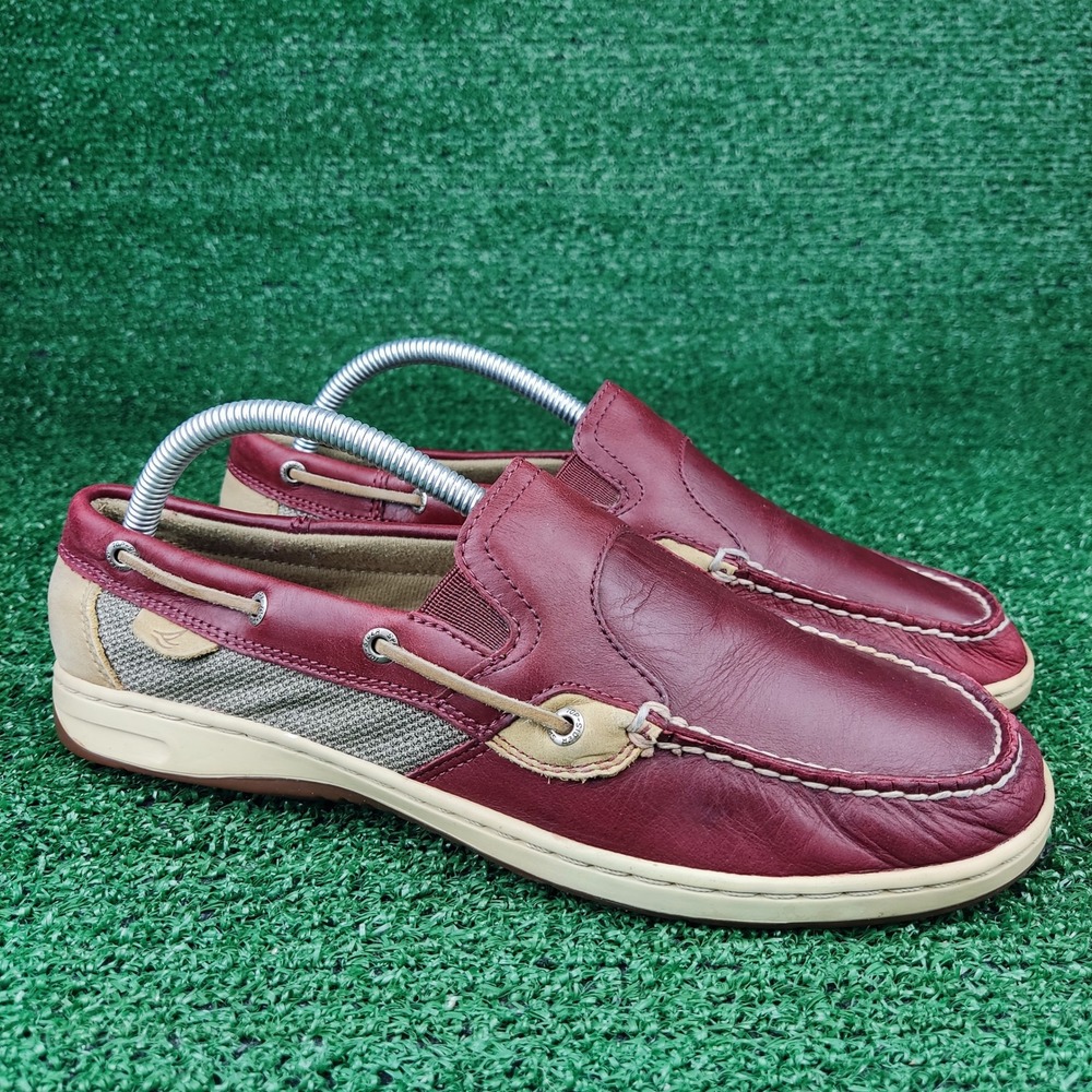 Sperry Boat Shoes Mens 10M Burgundy Billfish Slip On Loafers Leather 9617531